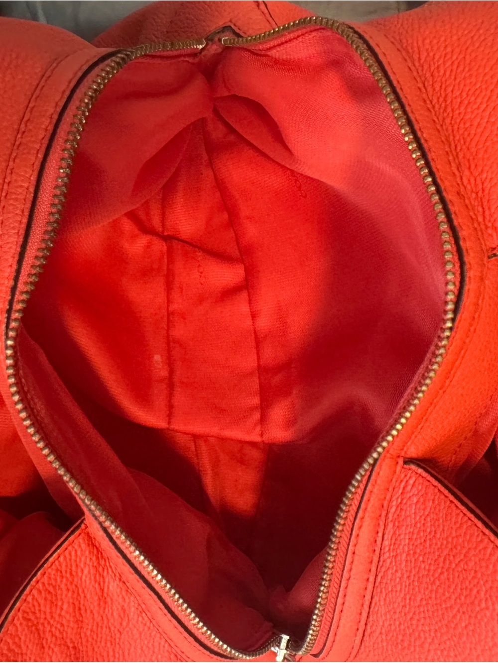 Coach Pebbled Leather Hobo in Bright Orange - Picture 9 of 9